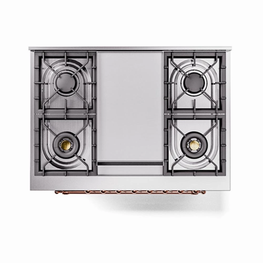Ilve UN36FNMPEGP Ilve Un36Fnmpegp Nostalgie Ii Noblesse 36" Dual Fuel Range (Natural Gas, Triple Glass Door, Emerald Green, Copper)