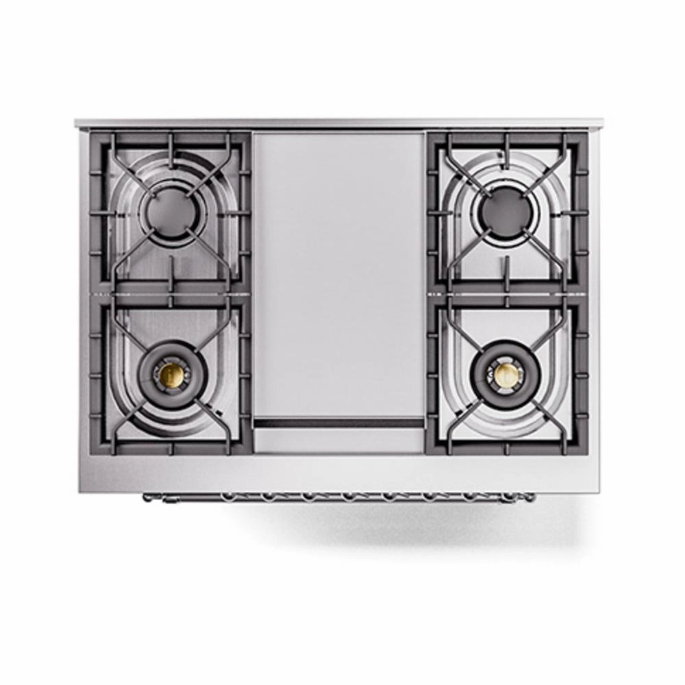 Ilve UN36FNMPMBC Ilve Un36Fnmpmbc Nostalgie Ii Noblesse 36" Dual Fuel Range (Natural Gas, Triple Glass Door, Midnight Blue, Chrome)