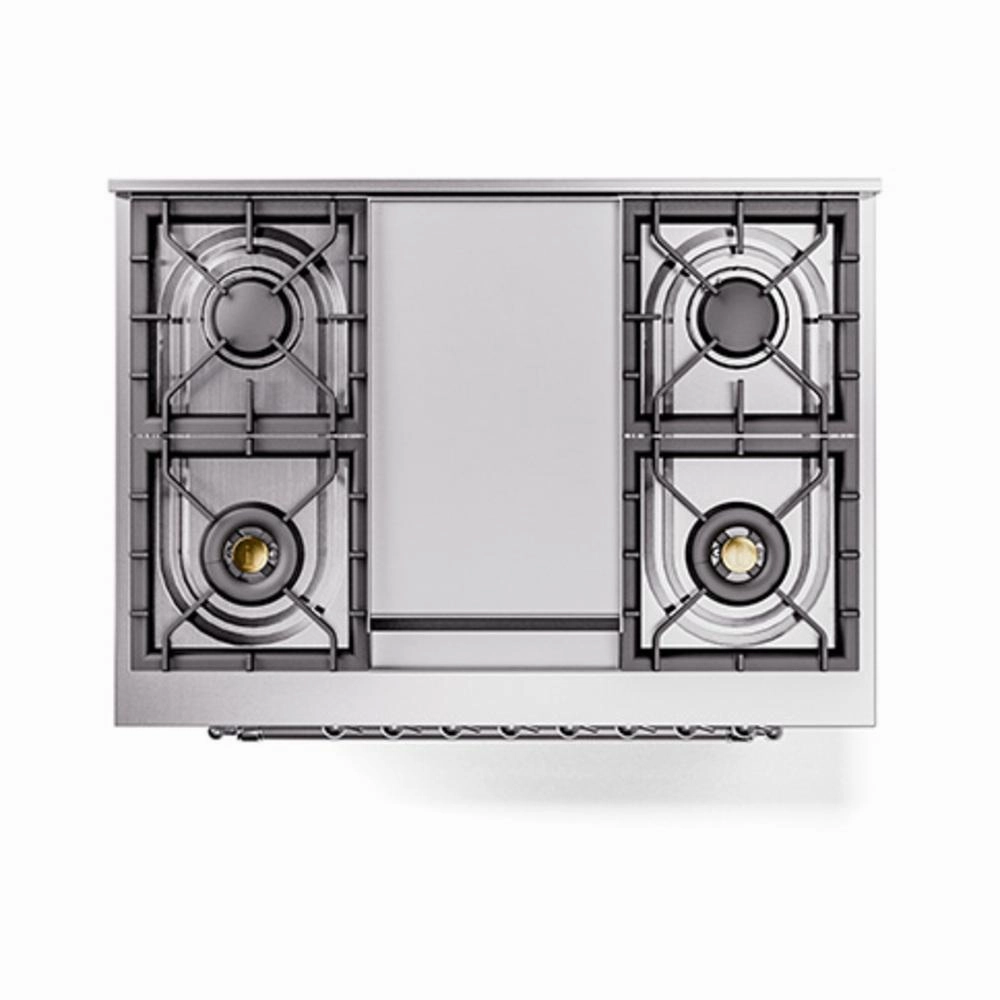 Ilve UN36FQNMPWHCLP Ilve Un36Fqnmpwhclp Nostalgie Ii Noblesse 36" Dual Fuel Range (Liquid Propane, Solid Door, White, Chrome)