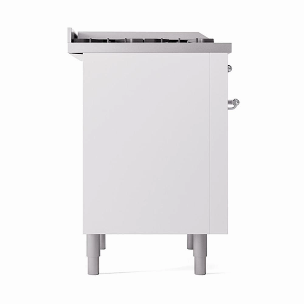 Ilve UN36FQNMPWHCLP Ilve Un36Fqnmpwhclp Nostalgie Ii Noblesse 36" Dual Fuel Range (Liquid Propane, Solid Door, White, Chrome)