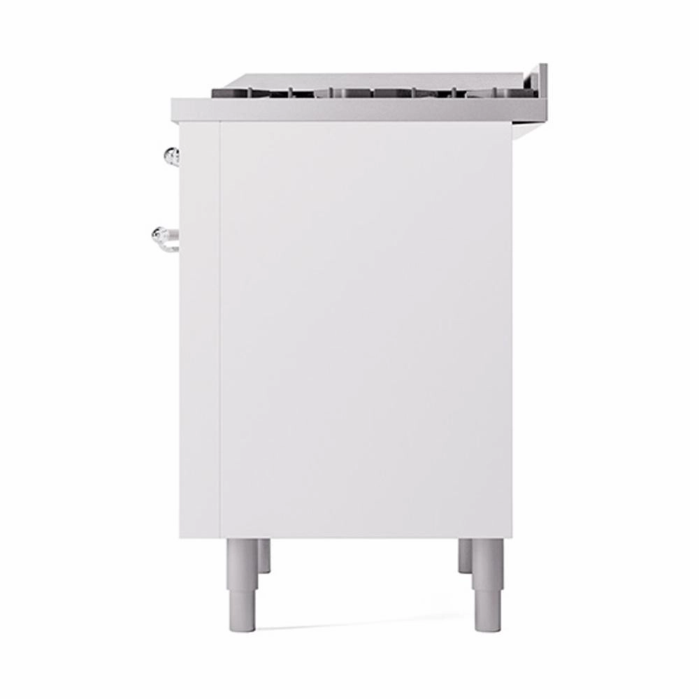 Ilve UN36FQNMPWHCLP Ilve Un36Fqnmpwhclp Nostalgie Ii Noblesse 36" Dual Fuel Range (Liquid Propane, Solid Door, White, Chrome)