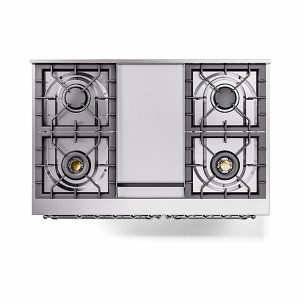 Ilve UND40FNMPBUCLP Ilve Und40Fnmpbuclp Nostalgie Ii Noblesse 40" Dual Fuel Range (Liquid Propane, Triple Glass Door, Burgundy, Chrome)