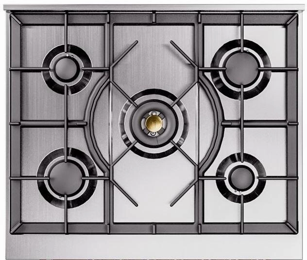 Ilve UP30NMPBGB Nostalgie Ii 30 Inch Dual Fuel Natural Gas Freestanding Range In Blue Grey With Bronze Trim