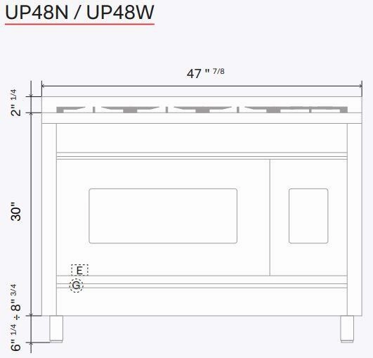 Ilve UP48FNMPBUGLP Nostalgie Ii 48 Inch Dual Fuel Liquid Propane Freestanding Range In Burgundy With Brass Trim