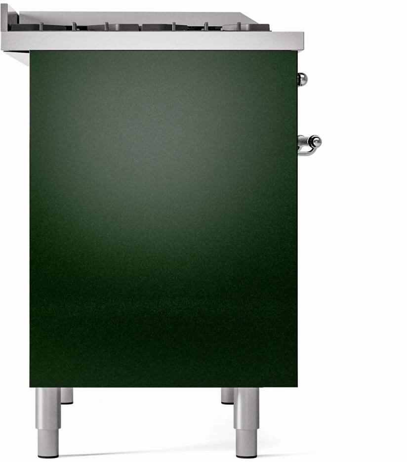 Ilve UPD40FNMPEGCLP Nostalgie Ii 40 Inch Dual Fuel Liquid Propane Freestanding Range In Emerald Green With Chrome Trim