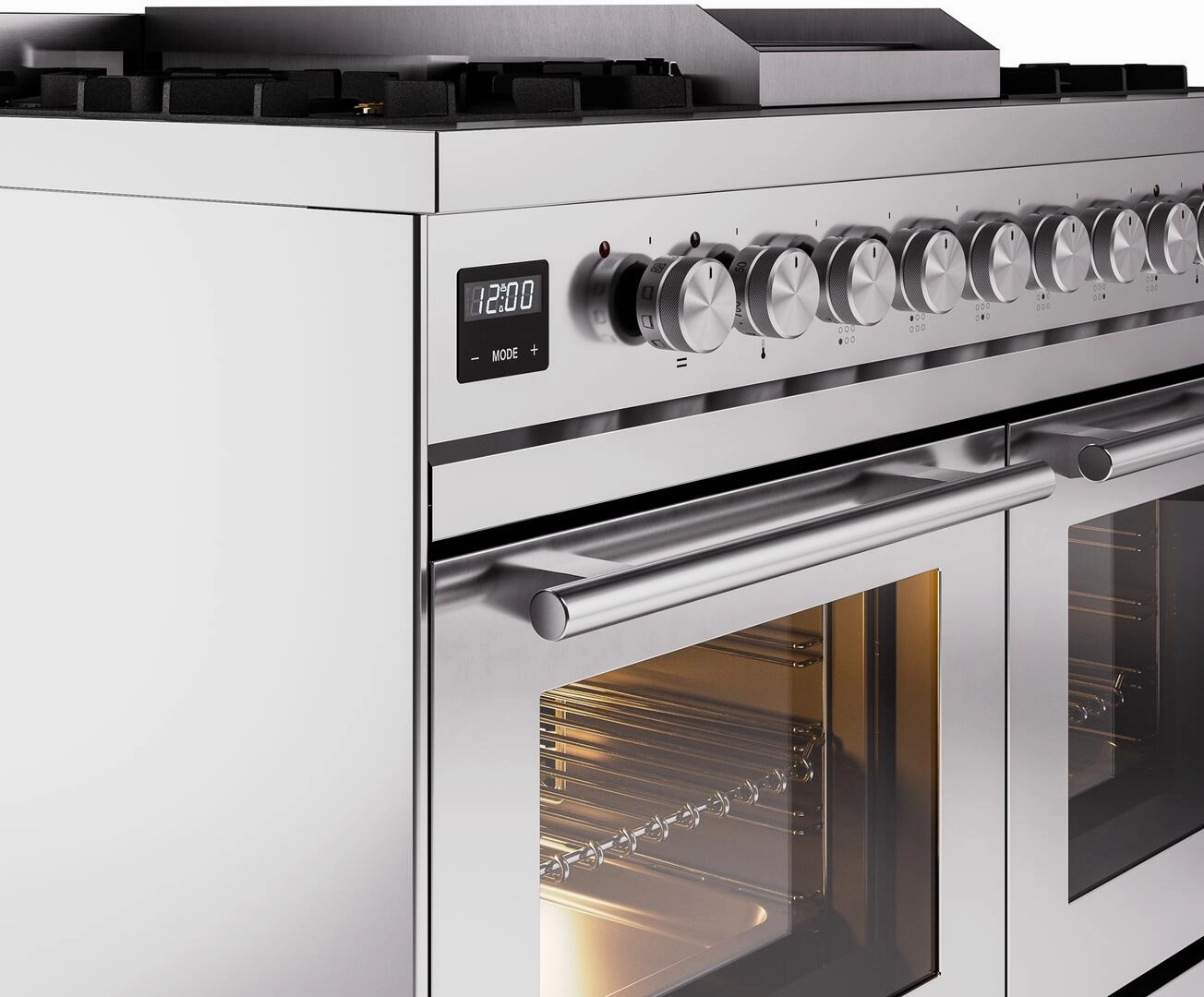 Ilve UPD40FWMPSSLP Professional Plus Ii 40 Inch Dual Fuel Liquid Propane Freestanding Range In Stainless Steel With Trim