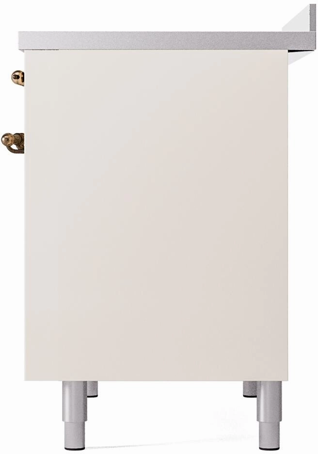 Ilve UPDI406NMPAWB Nostalgie Ii 40 Inch Electric Freestanding Range In Antique White With Bronze Trim