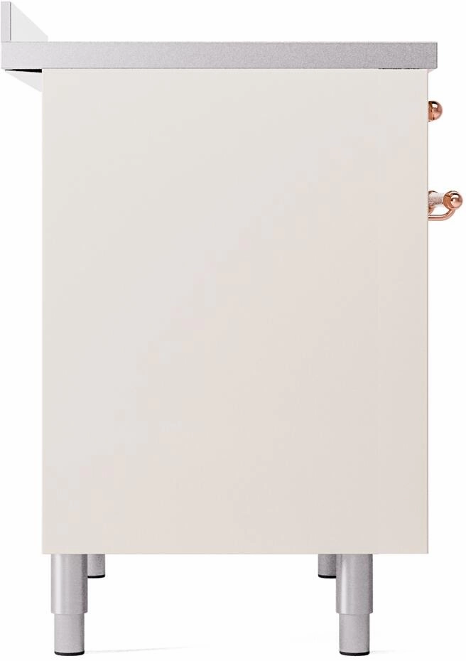 Ilve UPDI406NMPAWP Nostalgie Ii 40 Inch Electric Freestanding Range In Antique White With Copper Trim