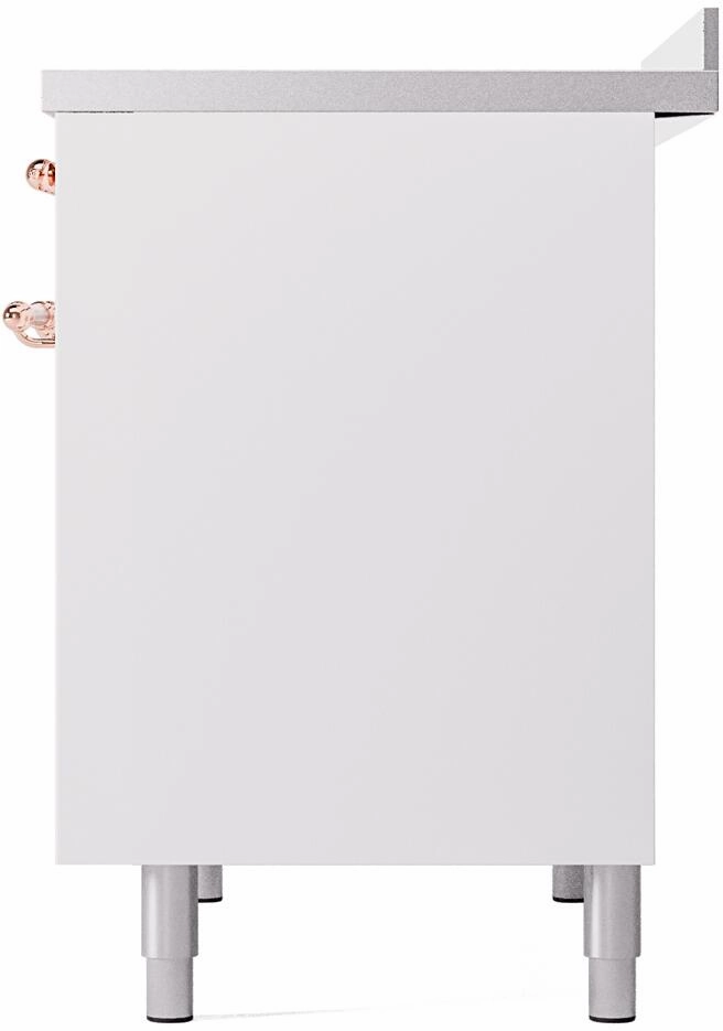 Ilve UPDI406NMPWHP Nostalgie Ii 40 Inch Electric Freestanding Range In White With Copper Trim