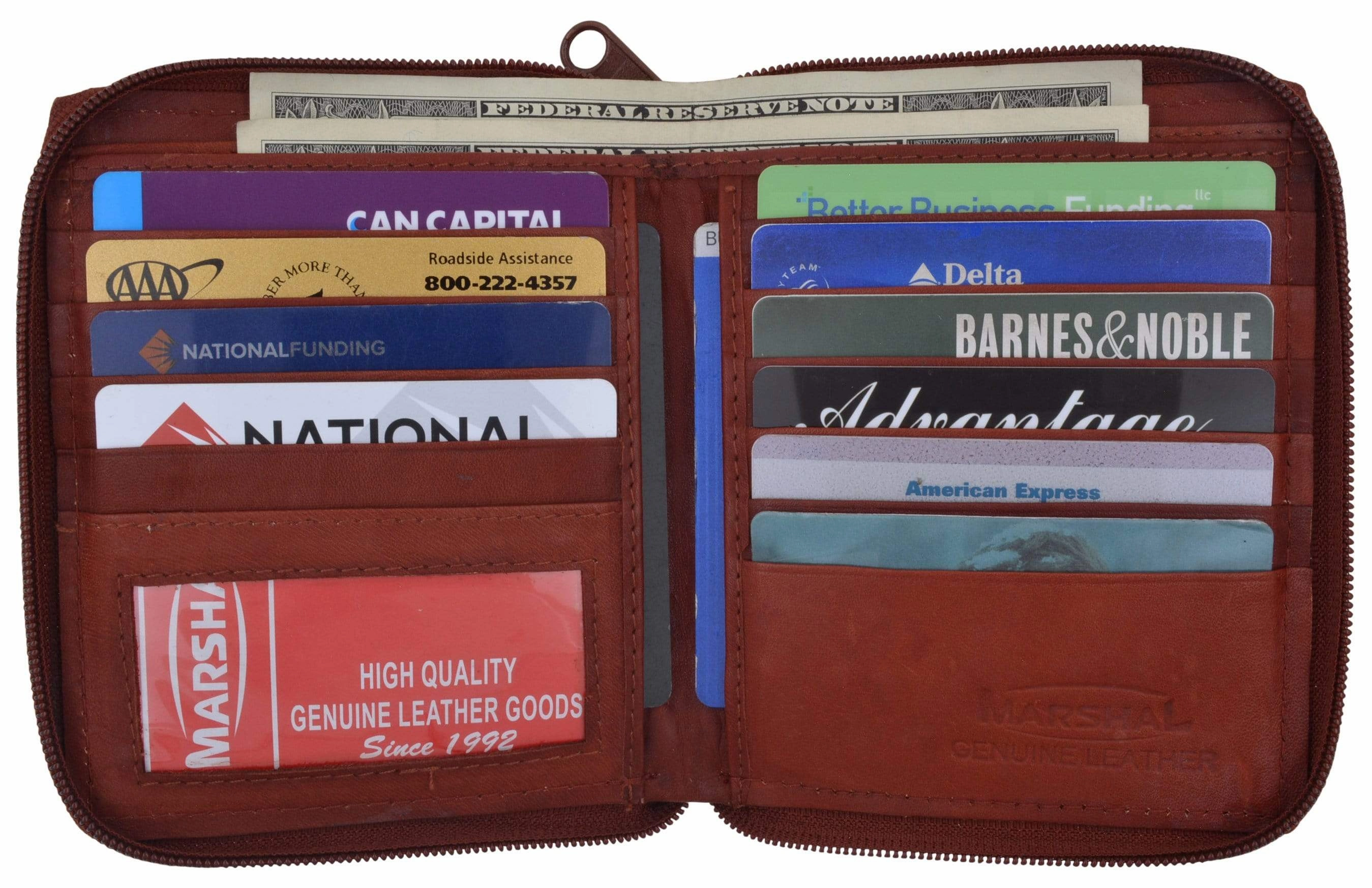 Genuine Mens Leather Zippered Card Id Holder Wallet 702 Cf Limited Stock Hot Deal