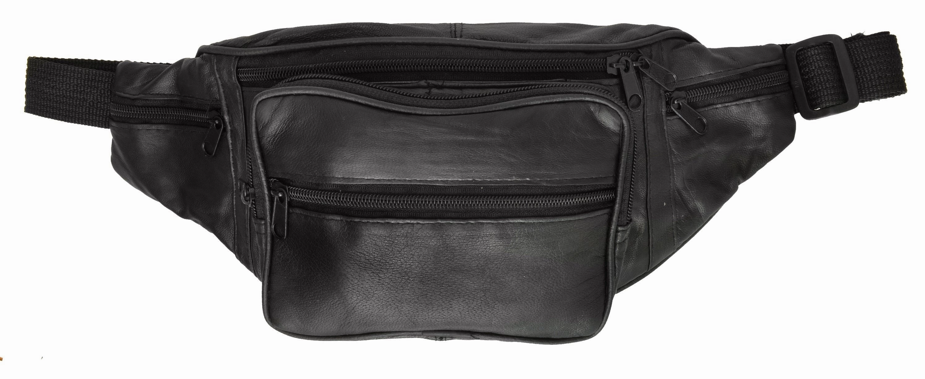 Shop Todays Picks Leather Fanny Pack Waist Bag 6 Pockets Adjustable Belt Strap Travel Purse Pouch