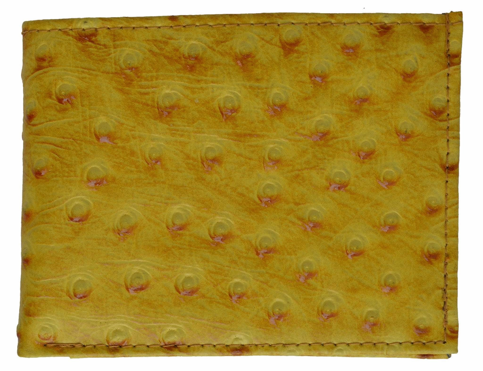 Ostrich Print Cowhide Leather Bifold Wallet With Center Id Window & Credit Card Slots 71152 Os Today Only Discount Flash Sale Alert Now
