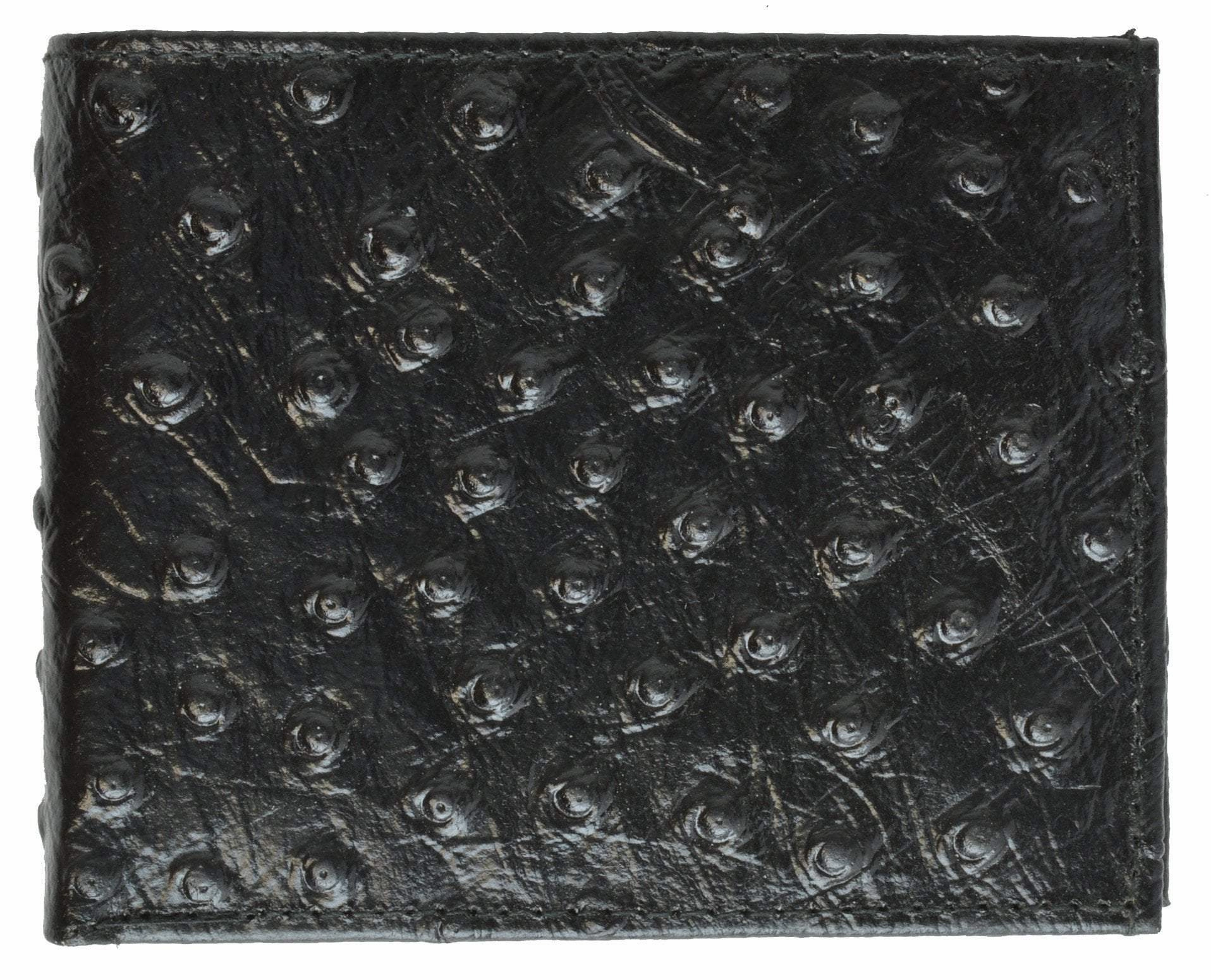 Gift Ideas Galore Instant Savings Deal Ostrich Print Cowhide Leather Bifold Wallet With Center Id Window & Credit Card Slots 71152 Os
