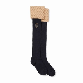 Big Hot Sale Fairfax & Favor Explorer Merino Wool Ladies Sock - Tan/Navy