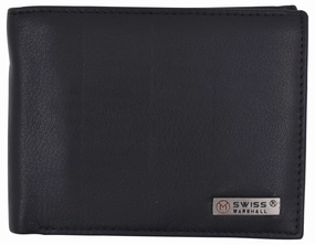 Swiss Marshall Mens Genuine Leather Passcase Bifold Wallet Rfid Safe 2 Id Windows Gift Sale Event