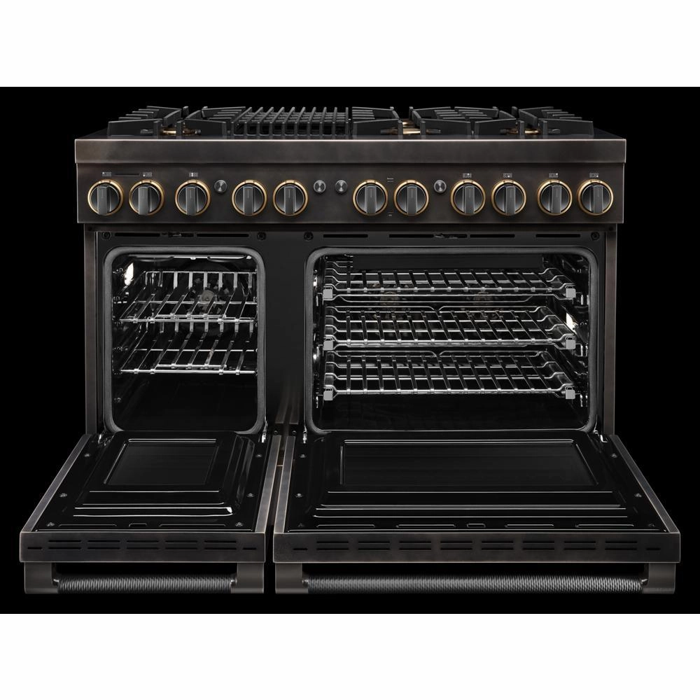 Jennair TANKMAN50 Smoke & Brass By Jennair 48" Dual-Fuel Professional-Style Range