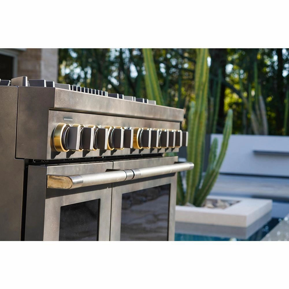 Jennair TANKMAN50 Smoke & Brass By Jennair 48" Dual-Fuel Professional-Style Range