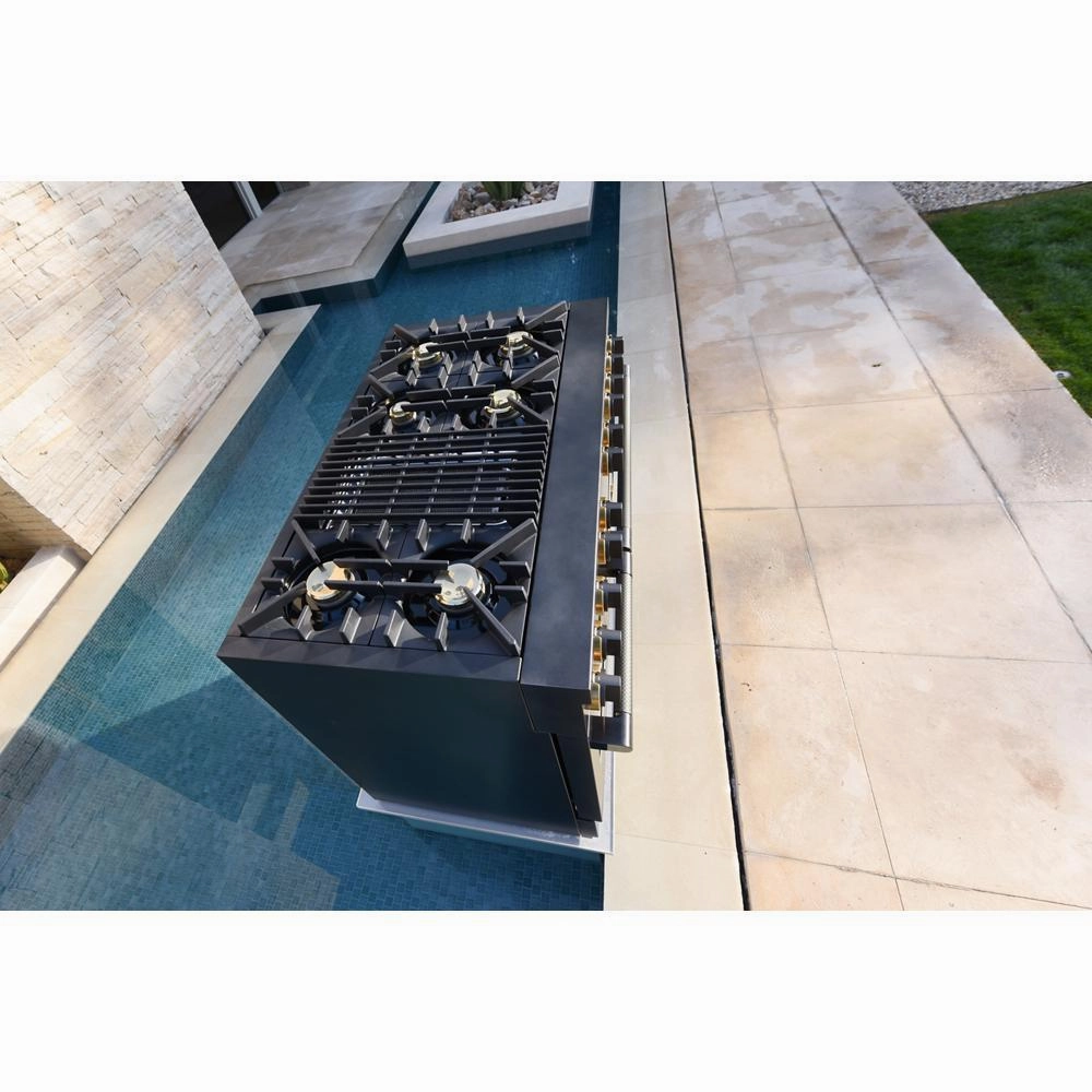 Jennair TANKMAN50 Smoke & Brass By Jennair 48" Dual-Fuel Professional-Style Range