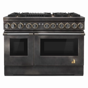 Jennair TANKMAN50 Smoke & Brass By Jennair 48" Dual-Fuel Professional-Style Range