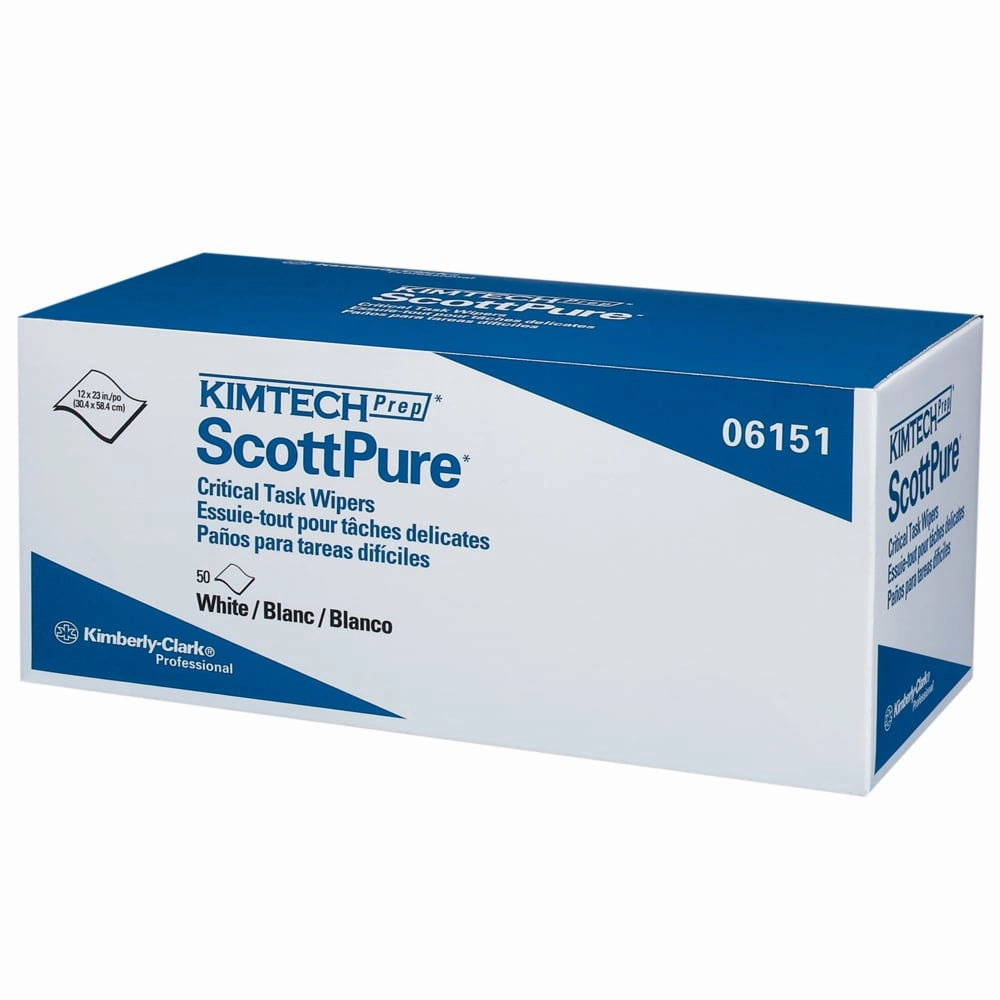 Kimberly-Clark Home Wipers - Kimtech Prep™ Scottpure™ Critical Task Wipes, Carton (Case of 8 Boxes), 06151