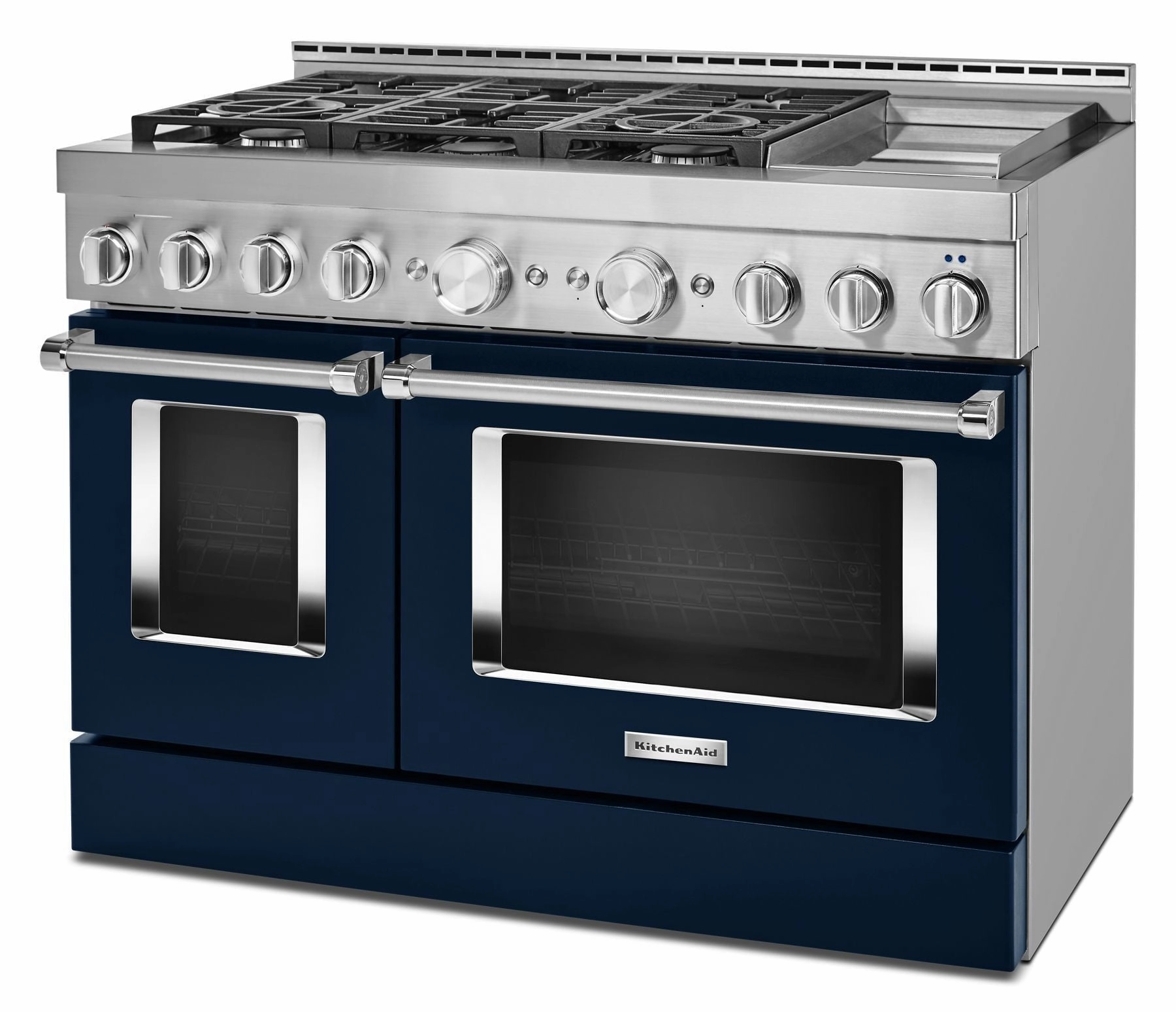 Kitchenaid KFGC558JIB Kitchenaid 48'' Smart Commercial-Style Gas Range With Griddle - Ink Blue