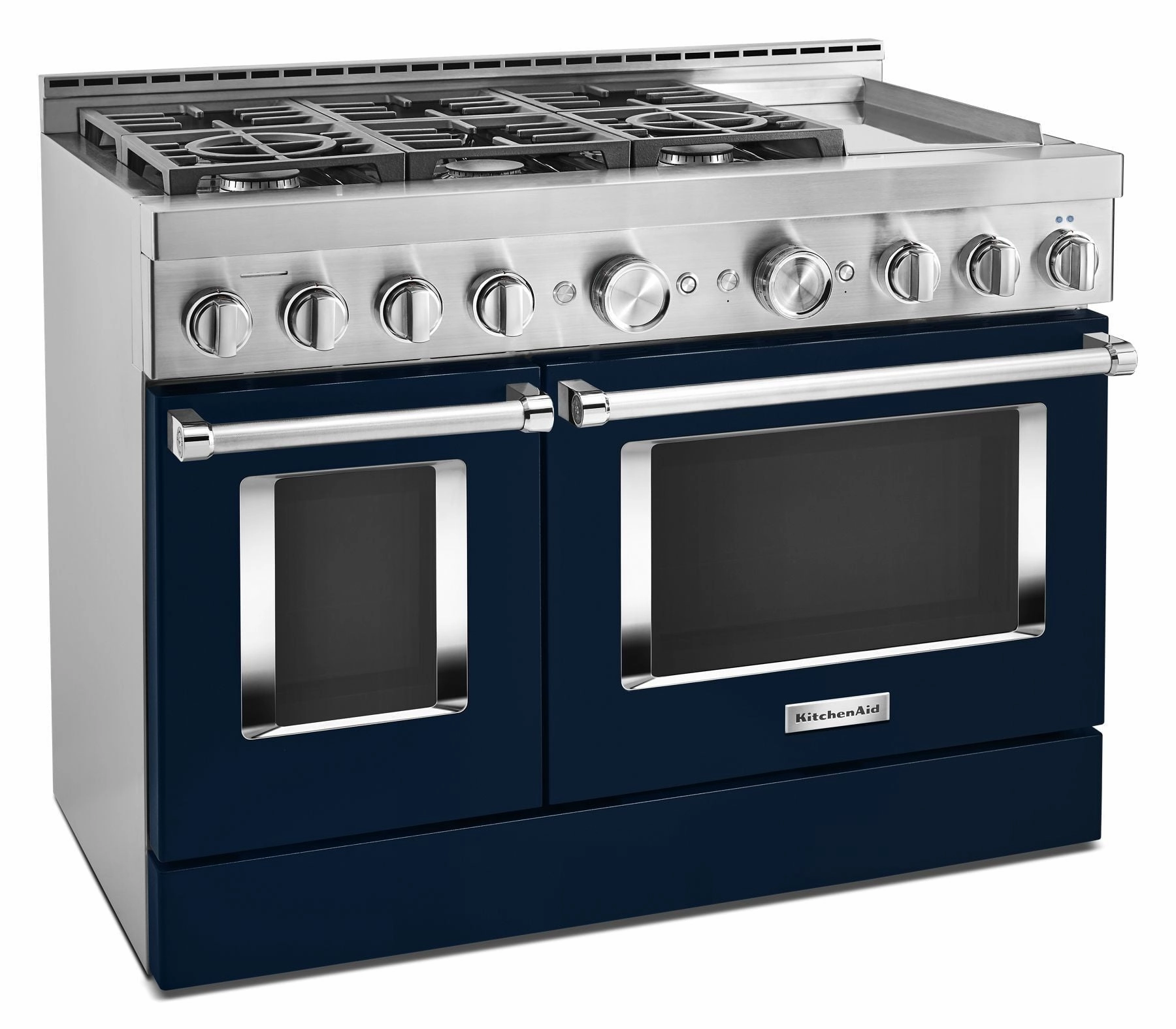 Kitchenaid KFGC558JIB Kitchenaid 48'' Smart Commercial-Style Gas Range With Griddle - Ink Blue