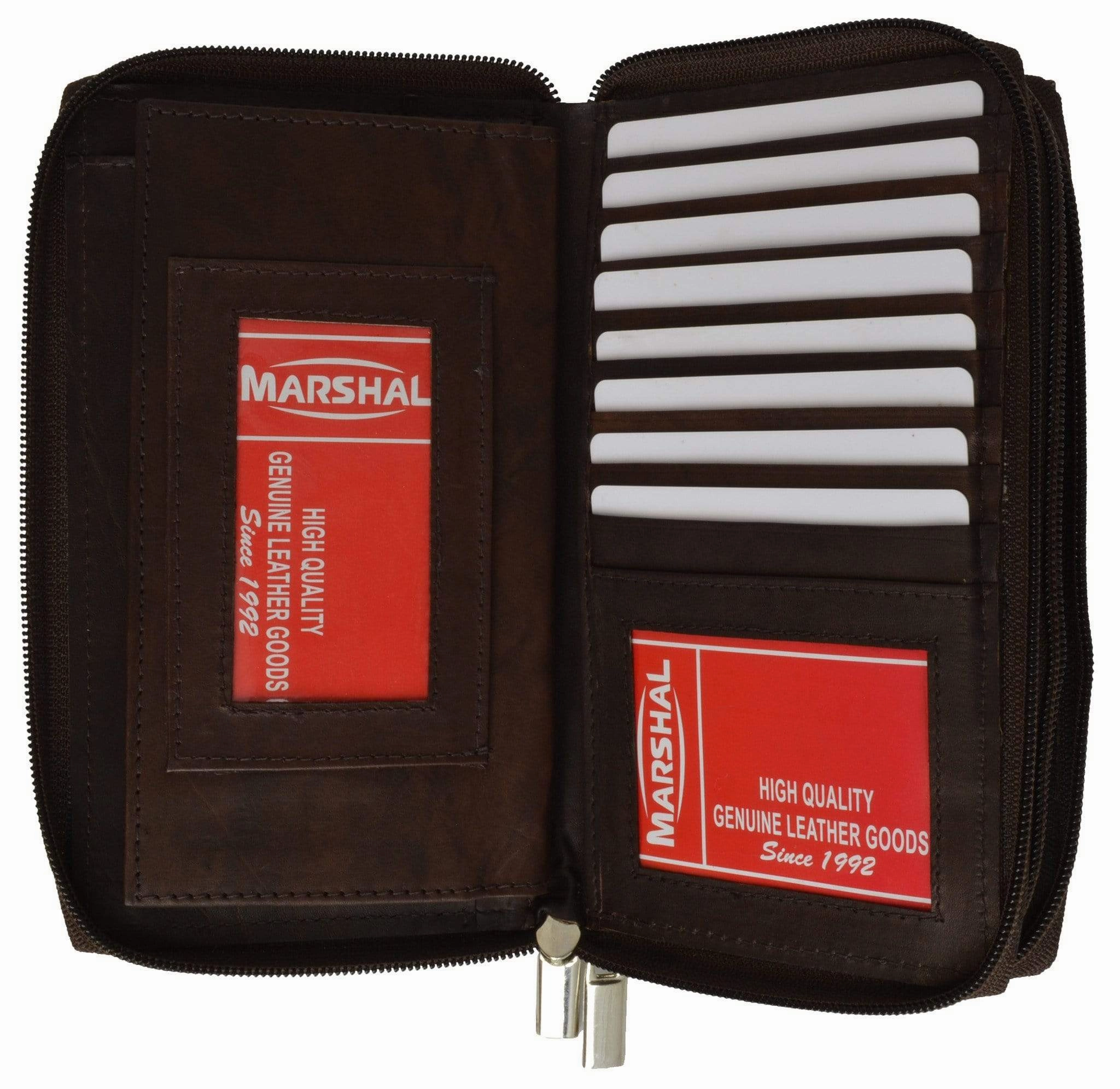 Ladies Checkbook Organizer Genuine Leather Zip Around Clutch Wallet 4575 Cf (C) Price Drop Today