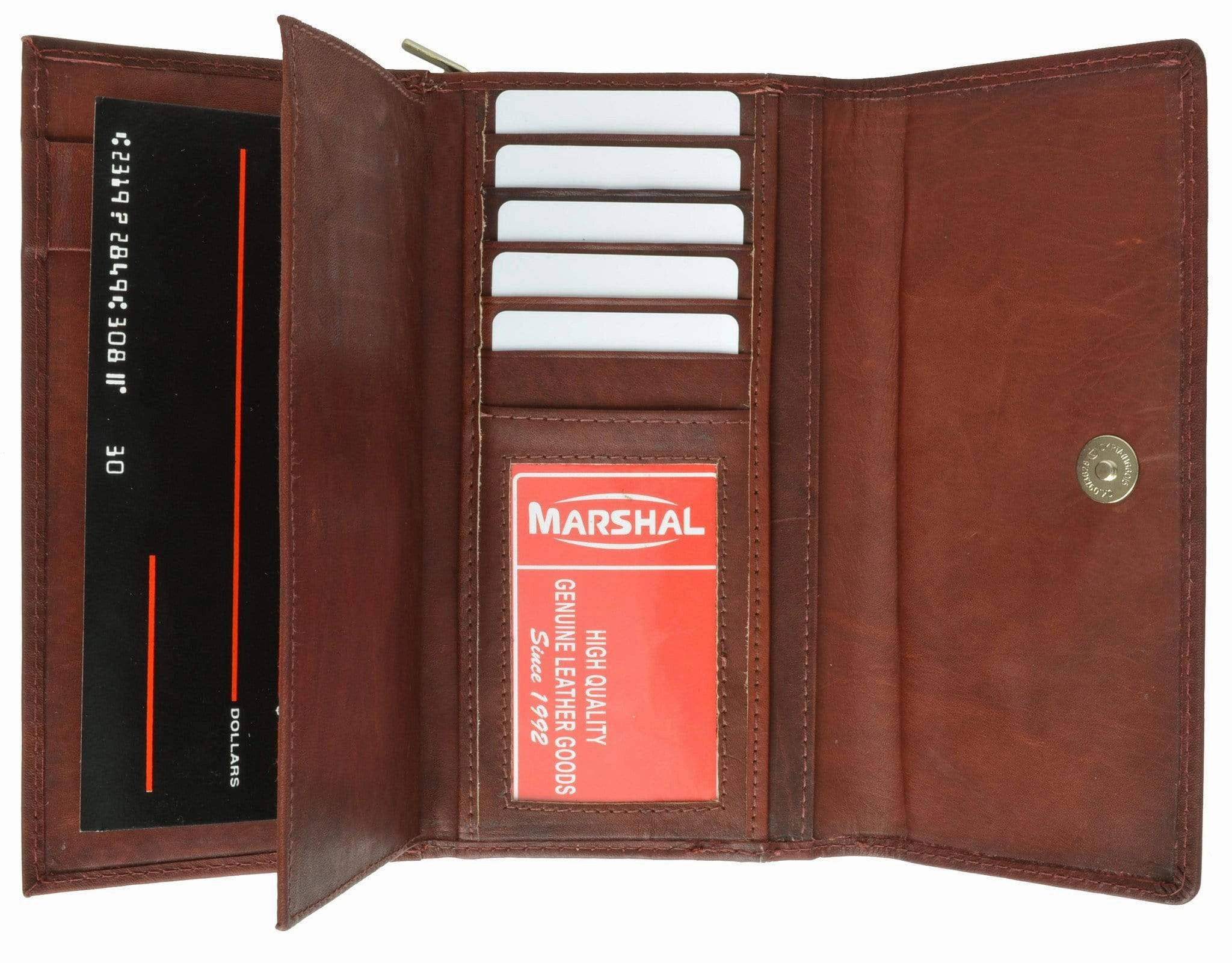 Big Clearance Event Dont Miss This Deal Ladies Genuine Leather Checkbook Wallet Organizer With Detachable Sleeve And Id Window 5575 Cf (C)