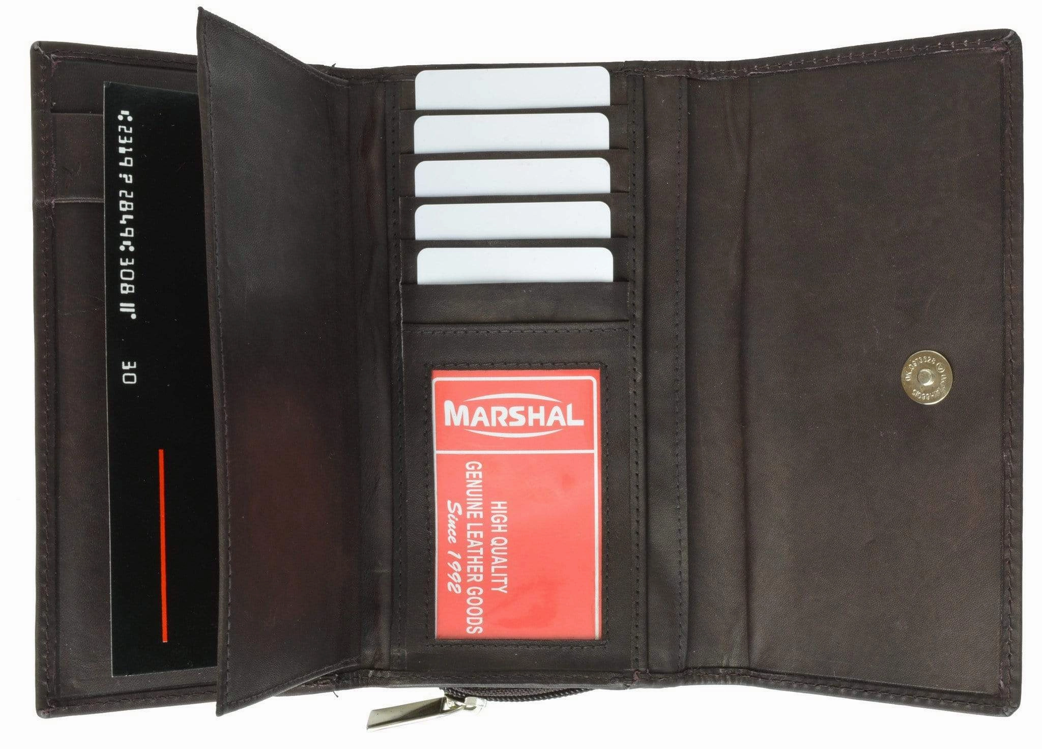 Ladies Genuine Leather Checkbook Wallet Organizer With Detachable Sleeve And Id Window 5575 Cf (C) Todays Hot Savings
