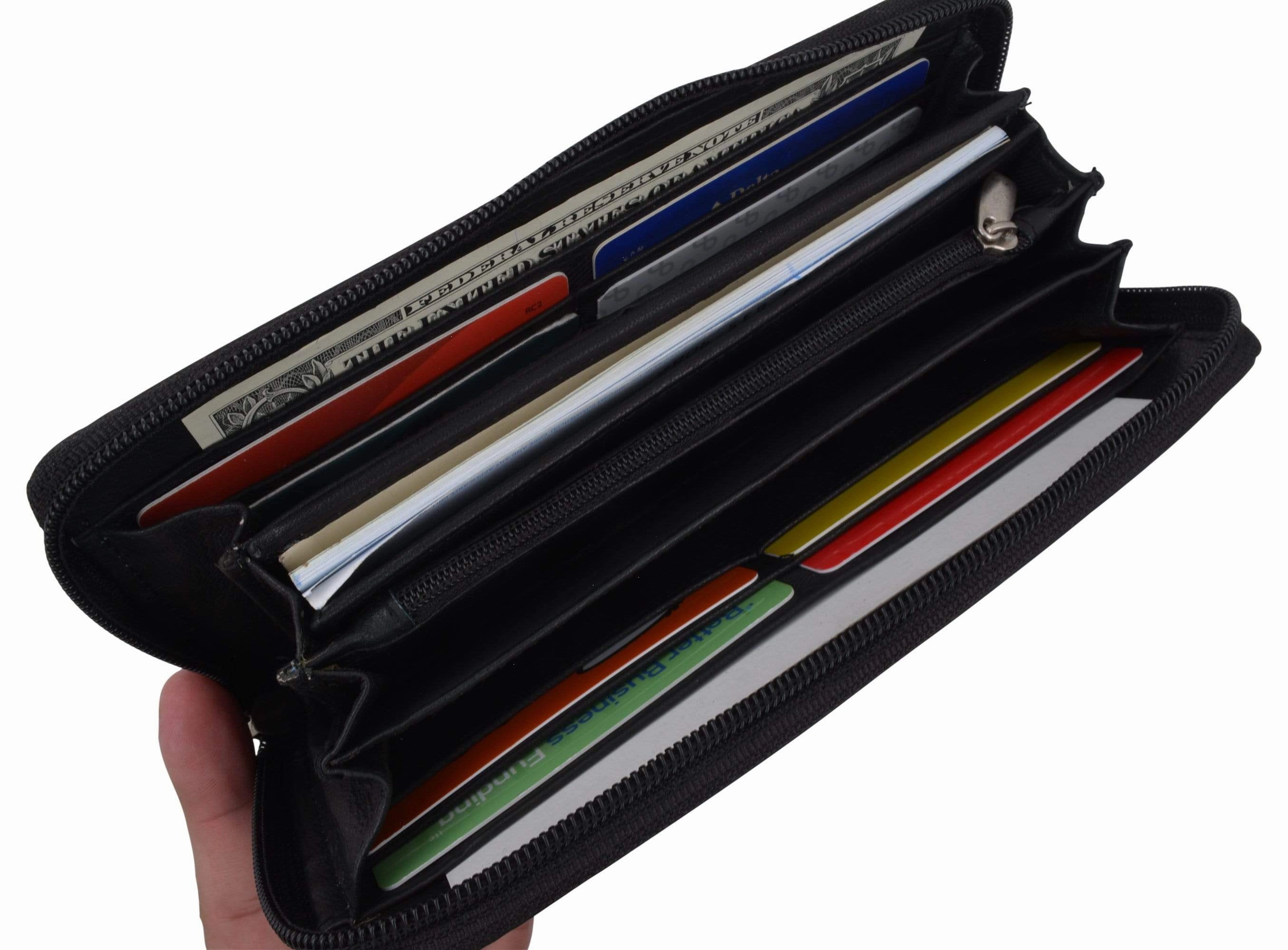 Today Only Special Ladies Genuine Leather Zip-Around Long Credit Card Wallet