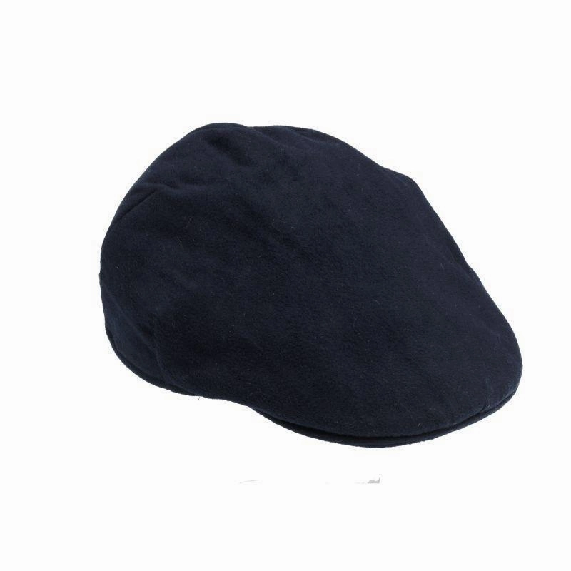 Laksen Broadland Balmoral Moleskin Mens Flat Cap - Navy Special Online Offer