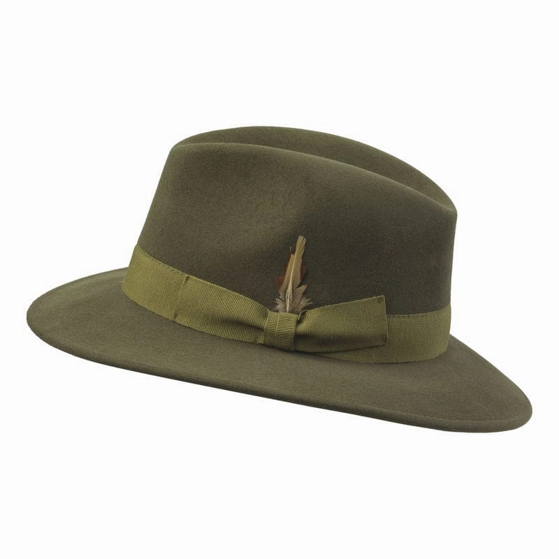 Laksen Heritage Mens Cashmere Fedora - Loden Instant Savings Deal Limited Time Sale