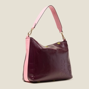 Dont Wait Save Unmissable Deal Today Large Softie Leather Shoulder Bag - Ok Colourblock Burgundy