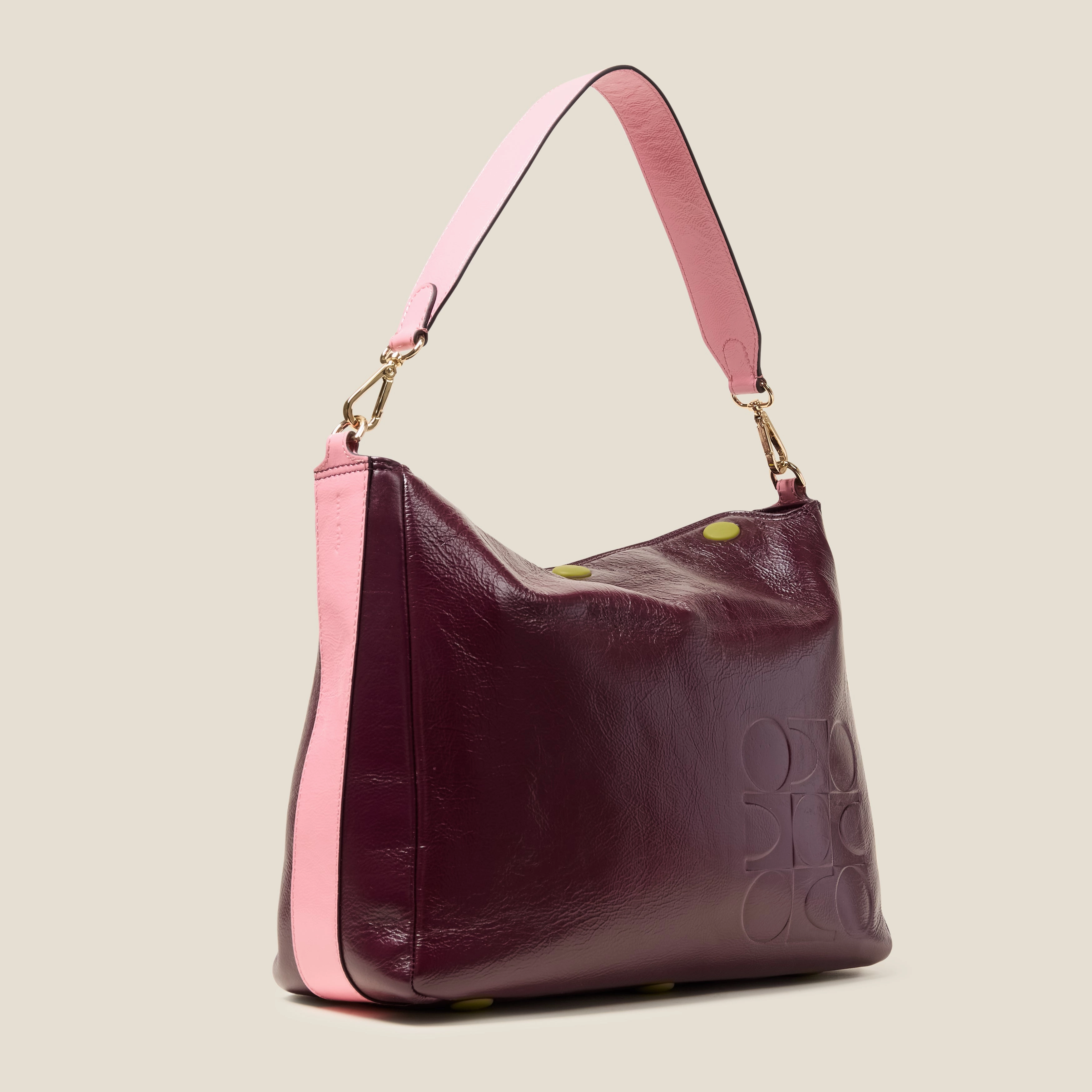 Large Softie Leather Shoulder Bag - Ok Colourblock Burgundy Limited Time Steal