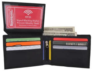 Save More Now Rfid Blocking Men'S Leather Id Window Flap-Up Bifold Wallet