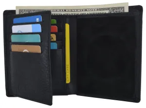 Biggest Savings Now Rfid Mens Genuine Leather Trifold Wallet With Security Badge Holder Black