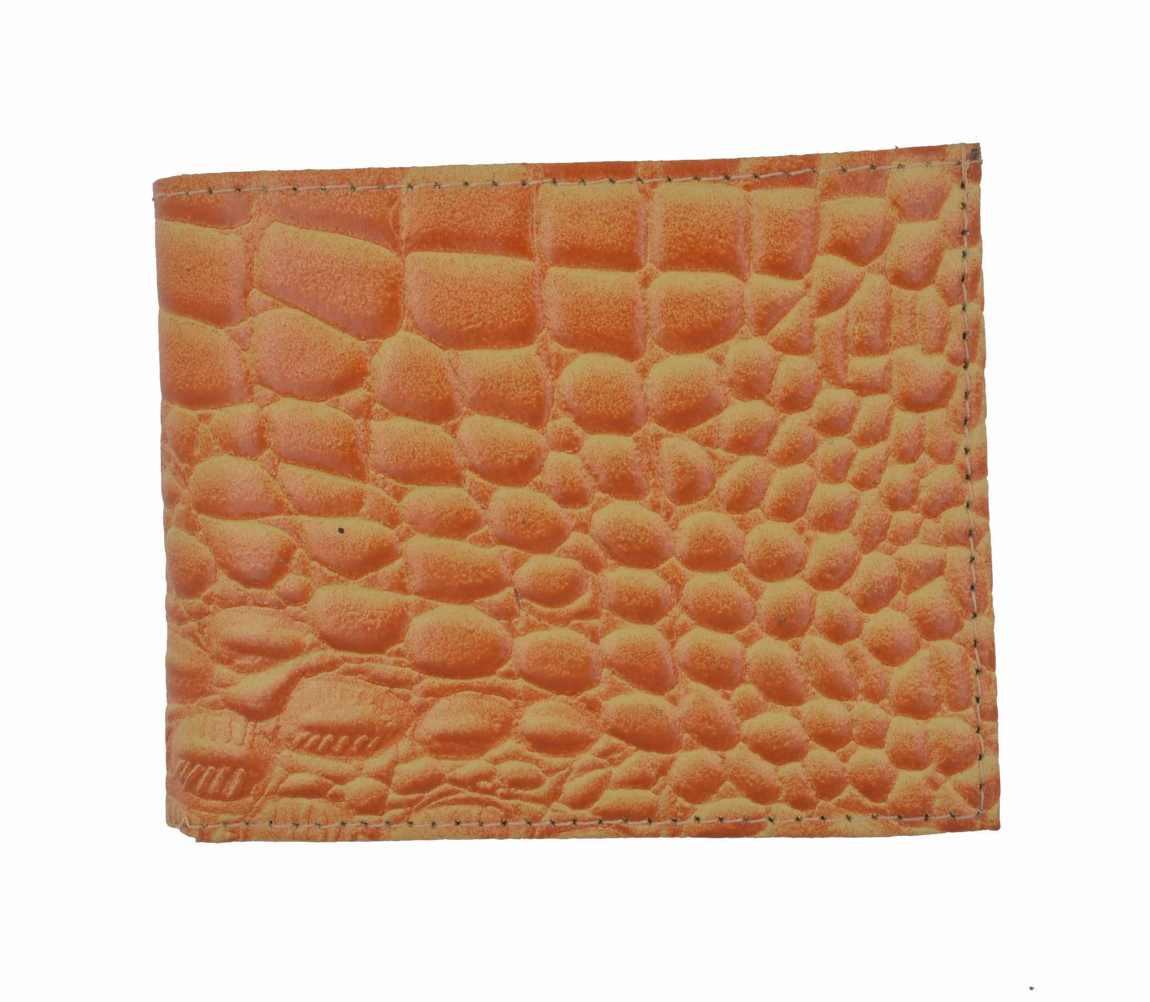 Best Deal Alert Perfect Gift Sale Crocodile Print Cowhide Leather Bifold Wallet With Flip Id Window & Credit Card Slots 71053 Cr