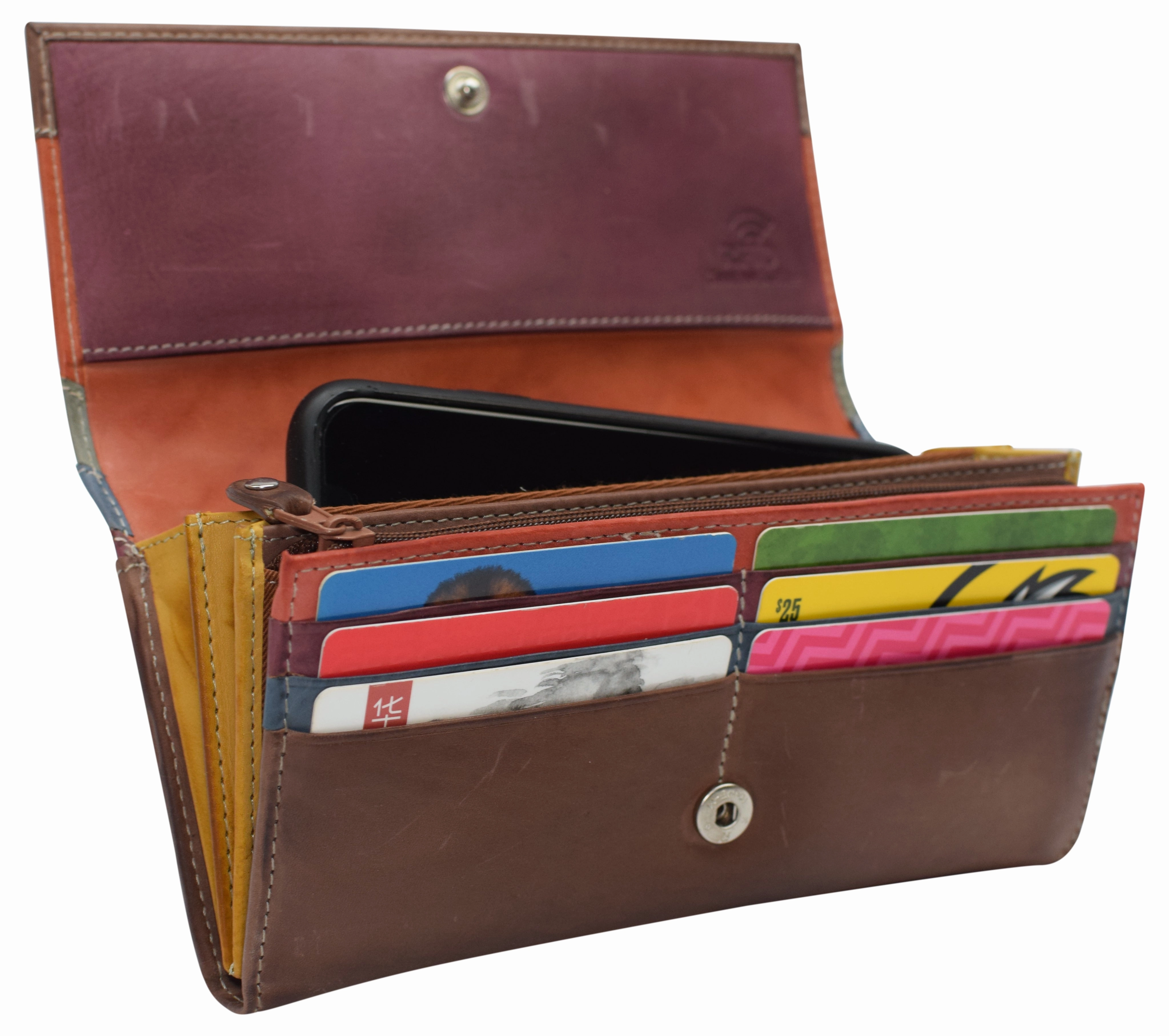 Leather Flap Clutch Rfid Wallets For Women - Big Womens Wallet Accordion Purse Organizer Zip Coin Pouch For Women Gift Steal Todays Offer Hot Price Drop