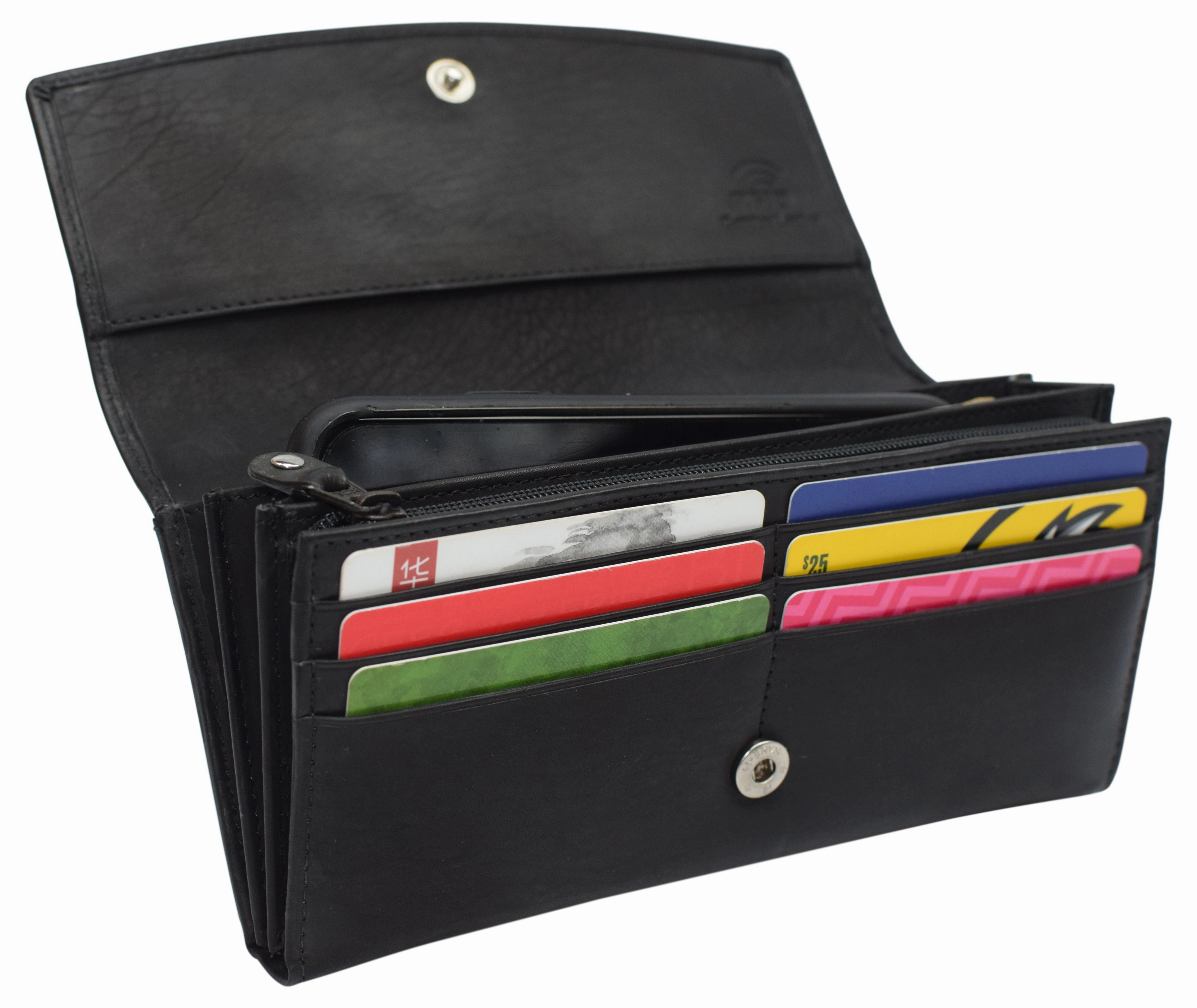 Leather Flap Clutch Rfid Wallets For Women - Big Womens Wallet Accordion Purse Organizer Zip Coin Pouch For Women Gift Special Price Today Steal the Deal Now