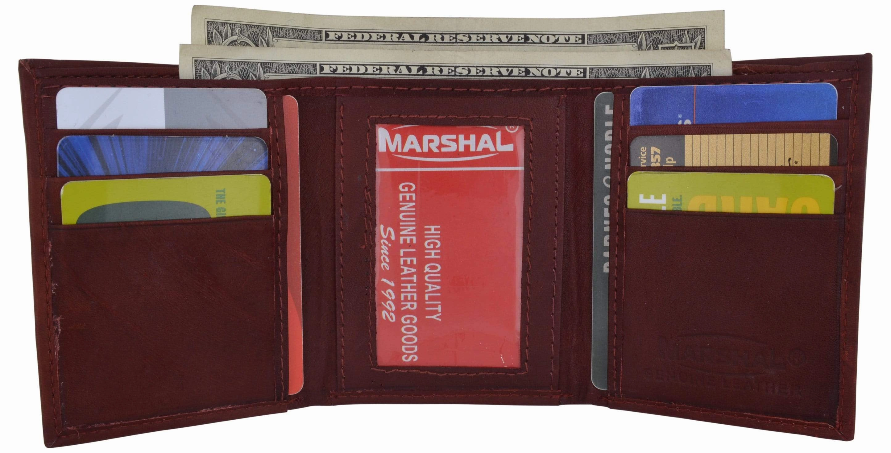 Instant Savings Deal Leather Mens Trifold Wallet Zipper Money Compartment 55 Cf