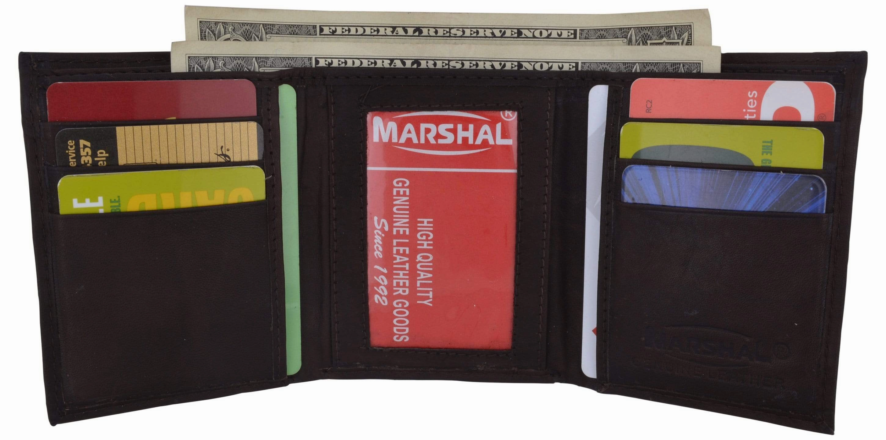 Leather Mens Trifold Wallet Zipper Money Compartment 55 Cf Flash Deal Alert