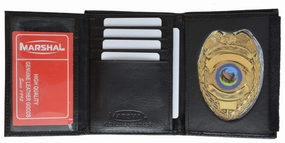 Shop Now Save Limited Time Offer Leather Wallet Badge Holder With Id Black Case 2516 Ta (C)