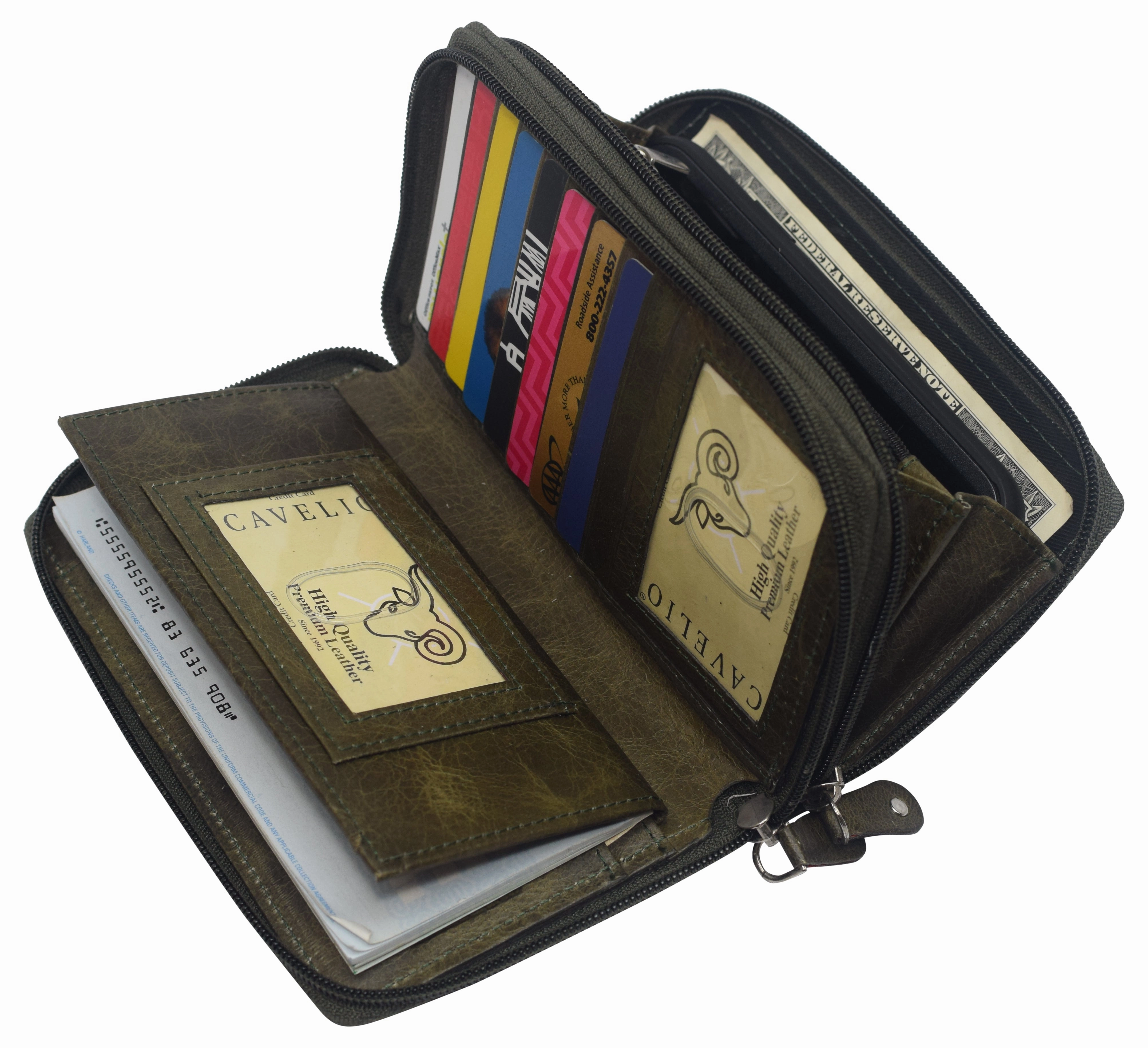 Hot Deals Today Leather Wallets For Women Rfid Blocking Double Zip Around Credit Card Holder Phone Clutch