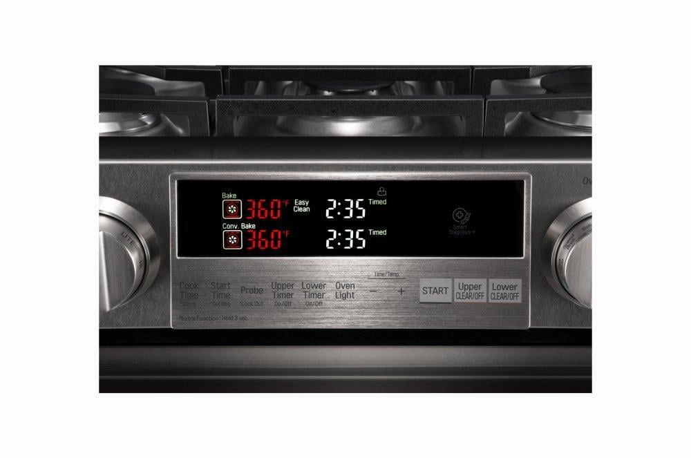 Lg LUTG4519SN Lg Signature 6.9 Cu.Ft. Smart Wi-Fi Enabled Gas Double Oven Slide-In Range With Probake Convection