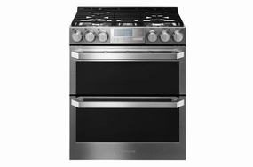 Lg LUTG4519SN Lg Signature 6.9 Cu.Ft. Smart Wi-Fi Enabled Gas Double Oven Slide-In Range With Probake Convection