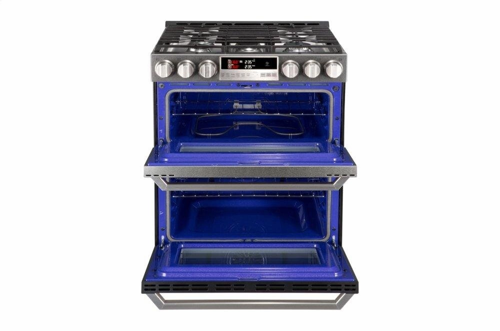 Lg LUTG4519SN Lg Signature 6.9 Cu.Ft. Smart Wi-Fi Enabled Gas Double Oven Slide-In Range With Probake Convection