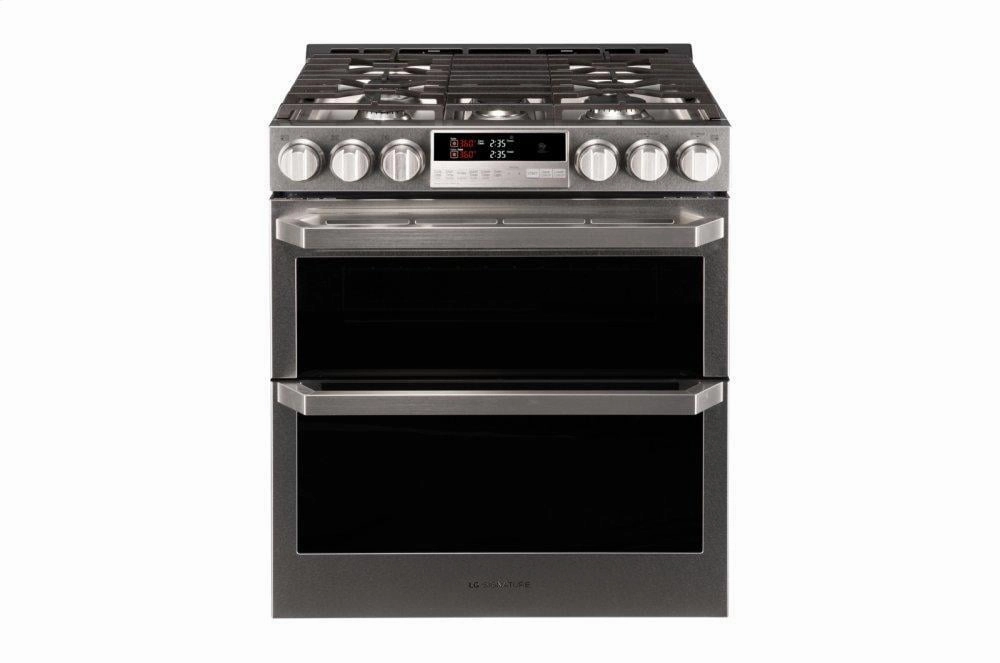 Lg LUTG4519SN Lg Signature 6.9 Cu.Ft. Smart Wi-Fi Enabled Gas Double Oven Slide-In Range With Probake Convection