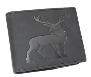 Deer Bifold Rfid Blocking Leather Wallet For Men  Slim Id Window & 9 Card Slots Best Price Online