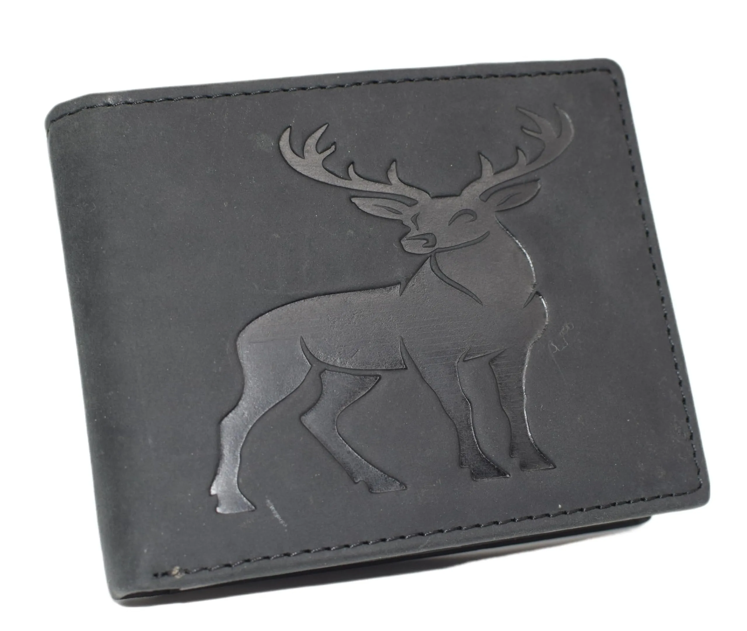 Deer Bifold Rfid Blocking Leather Wallet For Men  Slim Id Window & 9 Card Slots Best Price Online