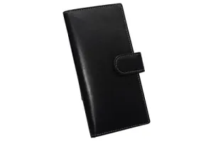 Genuine Buffalo Leather Rfid Blocking Checkbook Cover Holder With Snap Closure (Vintage Brown) Sale Ending Soon